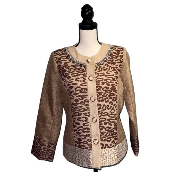 Julia Kim- leopard print jacket - Picture 1 of 8